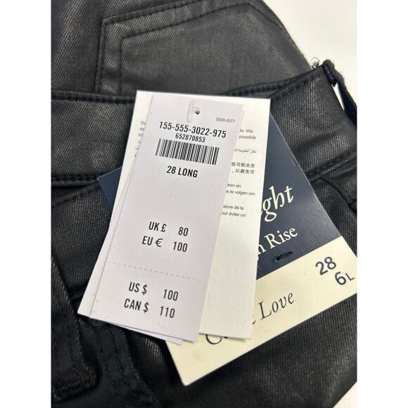 Abercrombie & Fitch 90s slim straight ultra high rise   Coated Jeans Slit Hem 28 - Picture 7 of 7